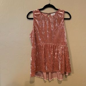 Sleeveless velvet top